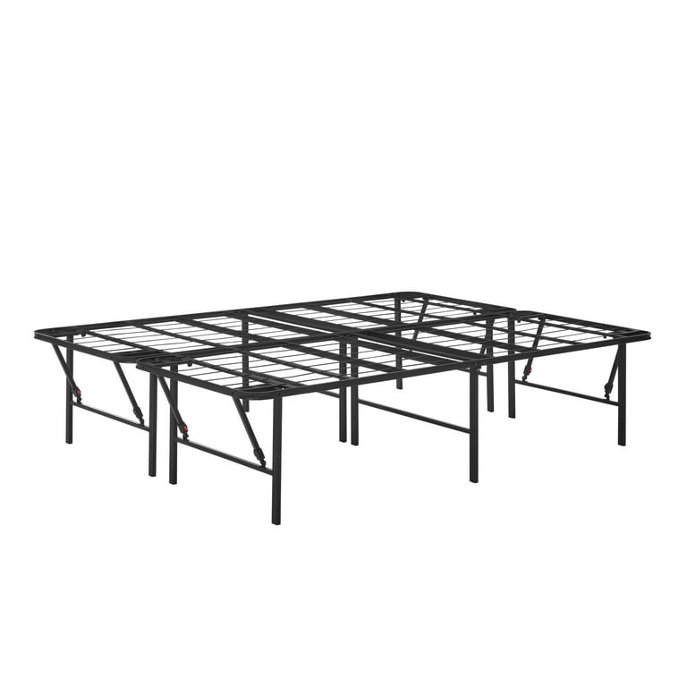 Riser - Foldable Steel Queen Platform Bed Frame, Black