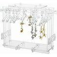 thumbnail image 2 of 1set 1 set Earring Display Stand Holder Acrylic Earring Organizer Holder Rack Transparent Jewelry Display Stand with 8pcs Coat Hangers for Women, 2 of 9