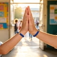 thumbnail image 3 of Parent Child Matching Heart Bracelets with Greeting Card, Blue Woven Wristband Set for First Day of School, 3 of 6