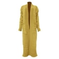 thumbnail image 4 of Breezora Women's Oversized Open Front Cable Knit Long Cardigan Draped Sweater Coat M Size Yellow, 4 of 4