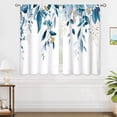 thumbnail image 4 of Blue Eucalyptus Kitchen Curtains, Plant Window Treatment, Leaf Botanical Plant Small Cafe Short Window Curtains for Bathroom Dining Room, Nature Floral Treatment Drapes 27.5x39 inch, 4 of 6
