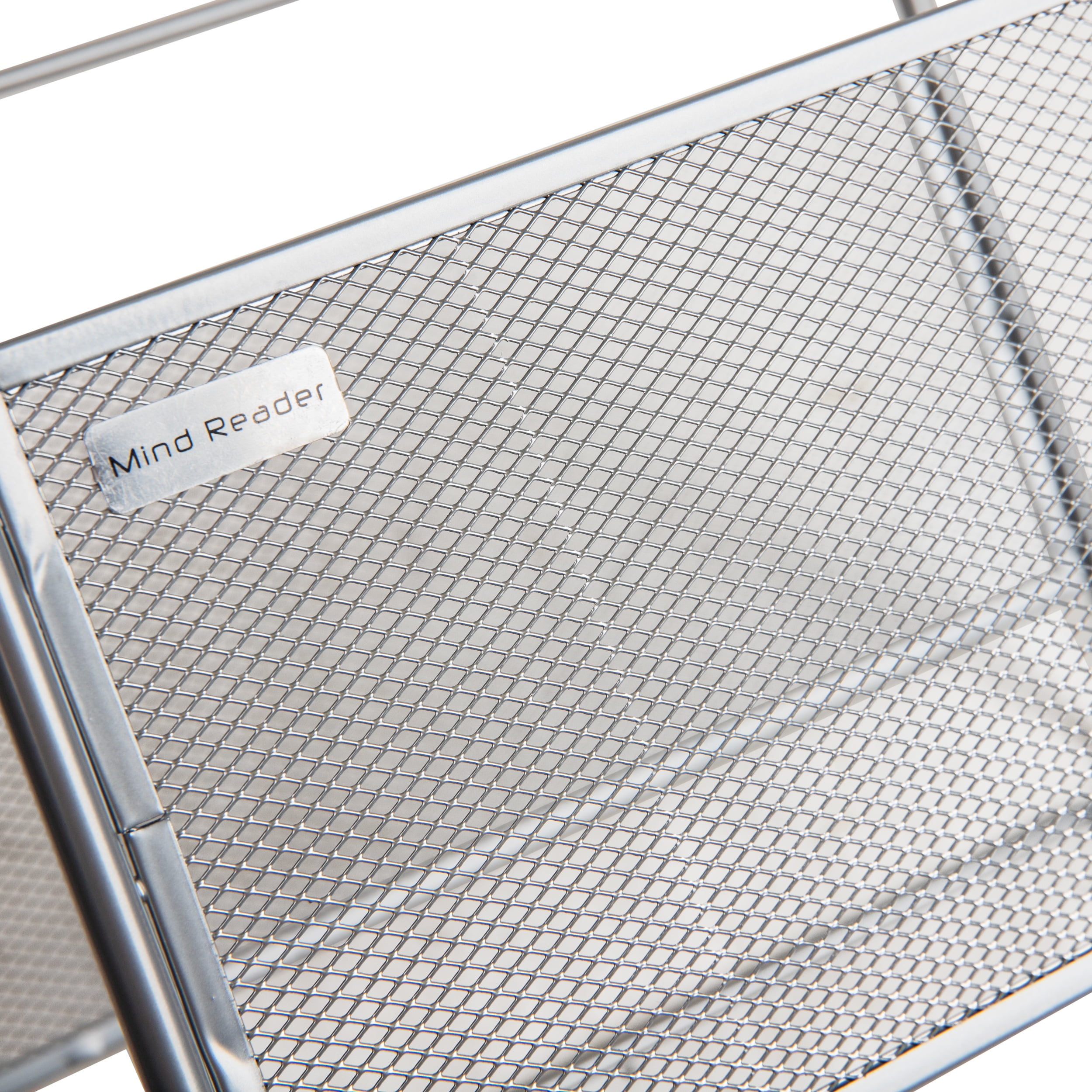 Mind Reader Desktop File Folder Organizer Box File Crate For Hanging Files and Mail, Silver