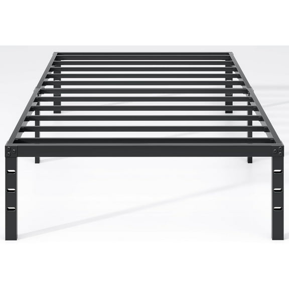 Metal Bed Frame,Twin Size Bed Frame with Storage Space,Heavy Duty Sturdy Mattress Foundation,Easy Assembly,No Box Spring Needed, Black,14 Inch,Twin