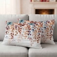 thumbnail image 2 of Orange Brown Eucalyptus Leaves Outdoor Pillow Covers 20x12 Set of 2,Waterproof Patio Throw Pillowcase Protectors,Botanical Farm Rustic Wood Lumbar Decorative Pillow Shams Cushion Covers for Bed Couch, 2 of 8