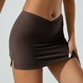 thumbnail image 6 of Hvot&aat Women's 2025 Summer Crossover Waist Yoga Skirt High Waisted Stretchy Sexy Split Bodycon Athletic Mini Skirts, 6 of 6