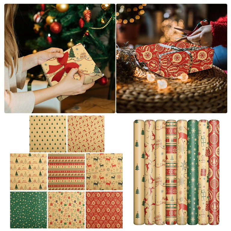 2dxuixsh Christmas Wrap DIY Men's Women's Children's Christmas Wrapping Paper Holiday Gifts Wrapping Truck Plaid Green Tree Christmas Design Car