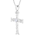thumbnail image 4 of JO WISDOM Women Cross Necklace,925 Sterling Silver Claddagh Cross Crucifix Pendant Necklace with 4x4mm Cubic Zirconia,Jewelry for Women, 4 of 9