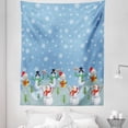 thumbnail image 1 of Christmas Tapestry, Snowman Party Themed Cartoon Composition Winter Season Elements Trees Snowflakes, Fabric Wall Hanging Decor for Bedroom Living Room Dorm, 5 Sizes, Multicolor, by Ambesonne, 1 of 1