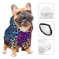 thumbnail image 3 of Fotbe Leopard Neon Rainbow Gradient Sudadera con Estampado para Perros Pequeños – Suéter con Capucha para Mascotas, Tela Suave de Forro Polar con Bolsillo-XX-Large, 3 of 7