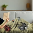 thumbnail image 3 of Compass Soft Flannel Fleece Blanket, Antique Old Plan Discovery Ship Pirate Wave Compass Navigation Geography Theme, Cozy Plush for Indoor and Outdoor Use, 50" x 60", Beige Red Grey, by Ambesonne, 3 of 5