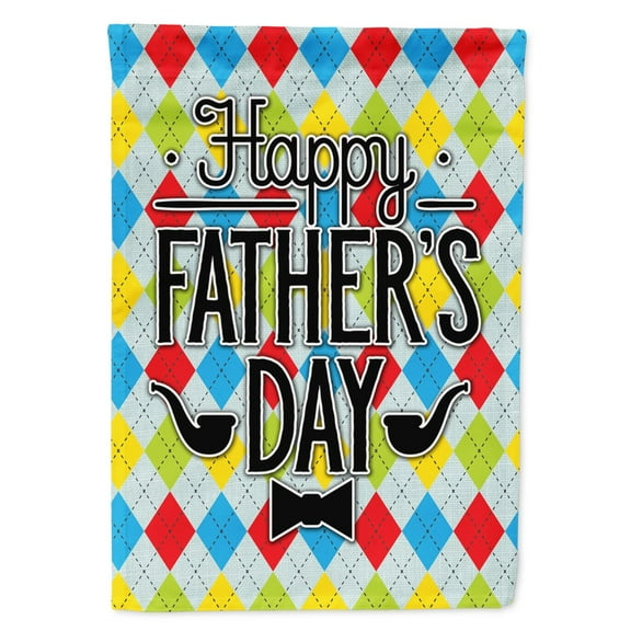Carolines Treasures BB5439GF Happy Fathers Day Argyle Flag Garden Size  Small multicolor