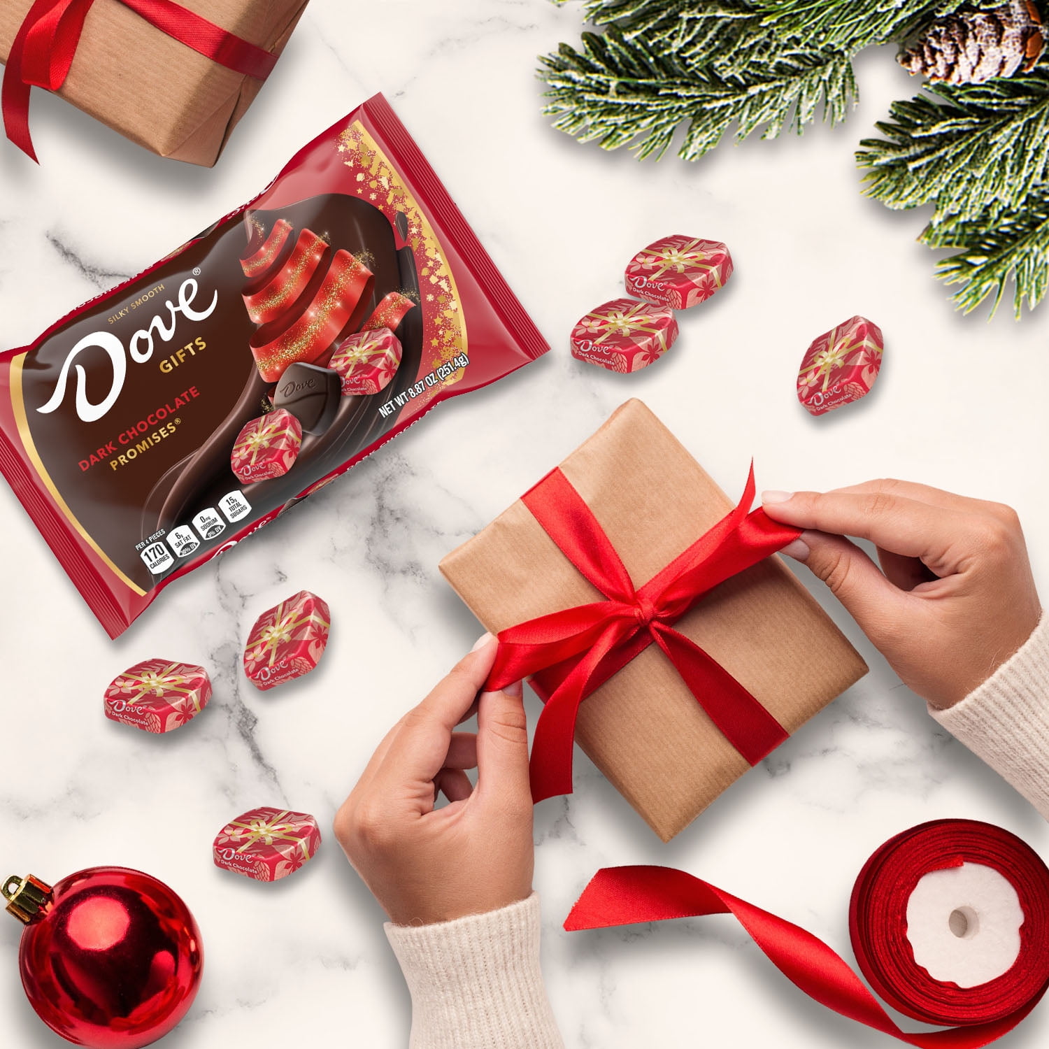 (2 pack) Dove Promises Dark Chocolate Christmas Candy Gifts - 8.87 oz Bag