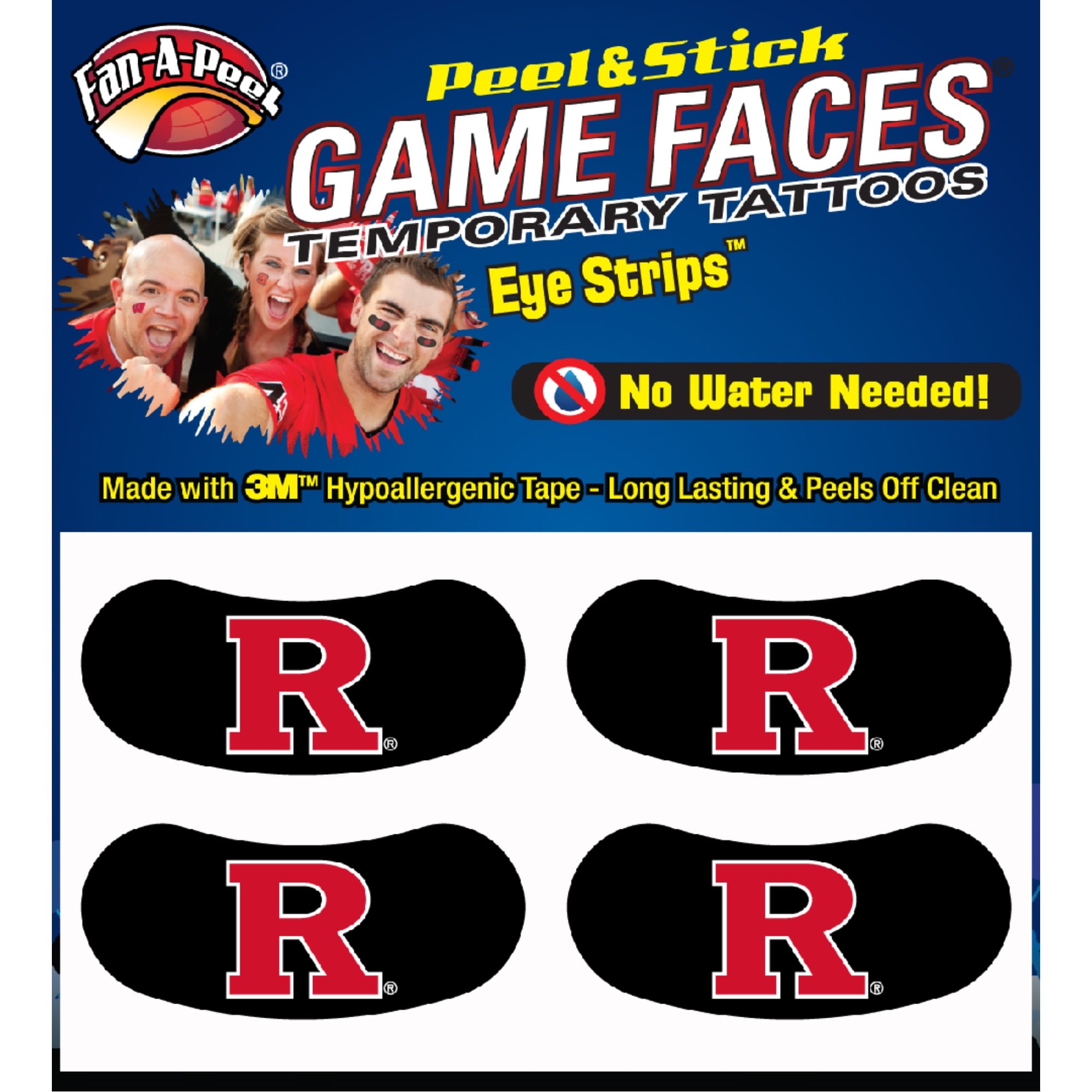 FanAPeel Rutgers Waterless Temporary Tattoos Hypoallergenic Peel