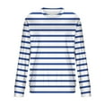 thumbnail image 5 of LNWUY (S-5XL) Big and Tall Men's Fashion Casual Striped Crewneck Long Sleeve Top T-Shirt Basic Pullover Loose tee Shirt Blue XXXXXL, 5 of 5