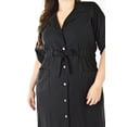 thumbnail image 4 of Vestido camisero de lino Roman Fashion Tallas Extras Negro 36, 4 of 6