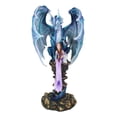 thumbnail image 3 of Giant Leviathan Blue Dragon Protecting A Young Princess Fairy With Kitten Statue, 3 of 8