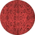 thumbnail image 1 of Ahgly Company Indoor Round Abstract Red Modern Area Rugs, 4' Round, 1 of 4