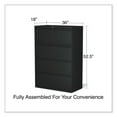 thumbnail image 6 of Alera Lateral File, 4 Legal/Letter-Size File Drawers, Black, 36" x 18.63" x 52.5", 6 of 7