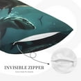 thumbnail image 4 of Haiem Pillowcase for Hair and Skin Queen - Underwater Dinosaur Shark Printed Soft Pillowcase with Envelope Closure-16"x24", 4 of 8