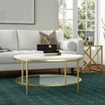 thumbnail image 6 of Evelyn&Zoe Sivil 36" Wide Round Coffee Table with Faux Marble Top, Gold, 6 of 9