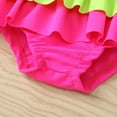 thumbnail image 6 of Mercatoo Baby Girl One 𝐏iece Swimsuits, Toddler Rainbow 𝐇𝐚lter Ruffle Swimwear Girls Backless Beach Bathing Suit, 6 of 7