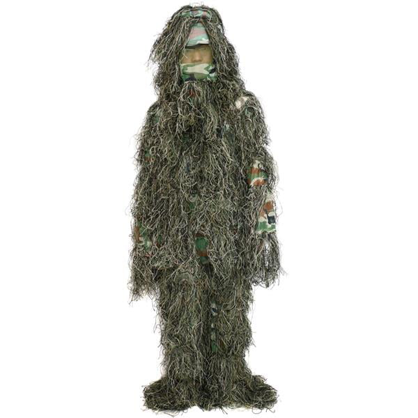 3D Ghillie Suit Camo Woodland Camouflage Forest Hunting 4Piece suit store Bag 