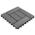 thumbnail image 3 of FlooringInc Helios Outdoor 6 Slat Interlocking Deck Tiles, 12"x12", 11 Tiles (11 Sqft), Hawaiian Grey, 3 of 6