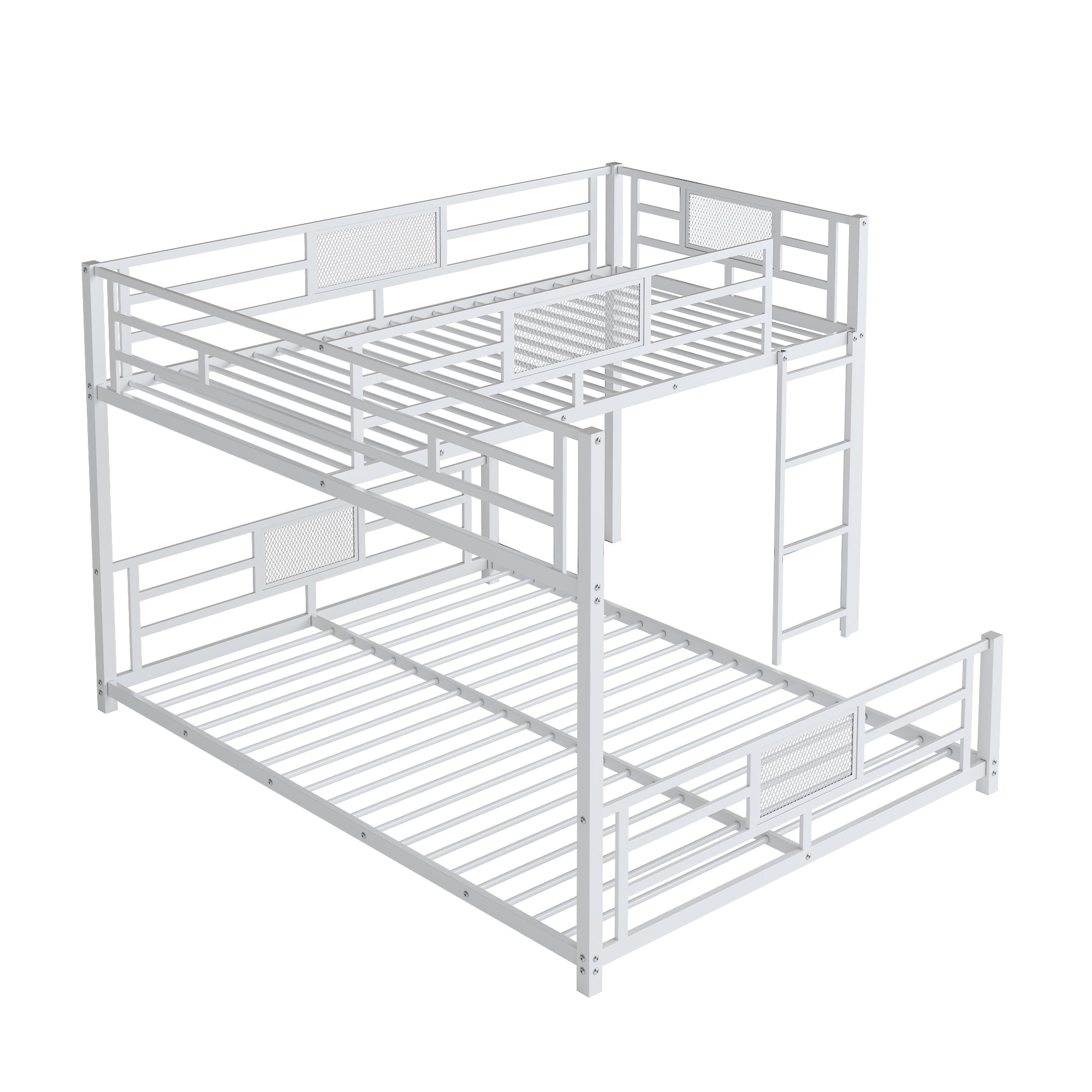 Euroco Metal Twin over Full Bunk Bed for Kids Teens, White