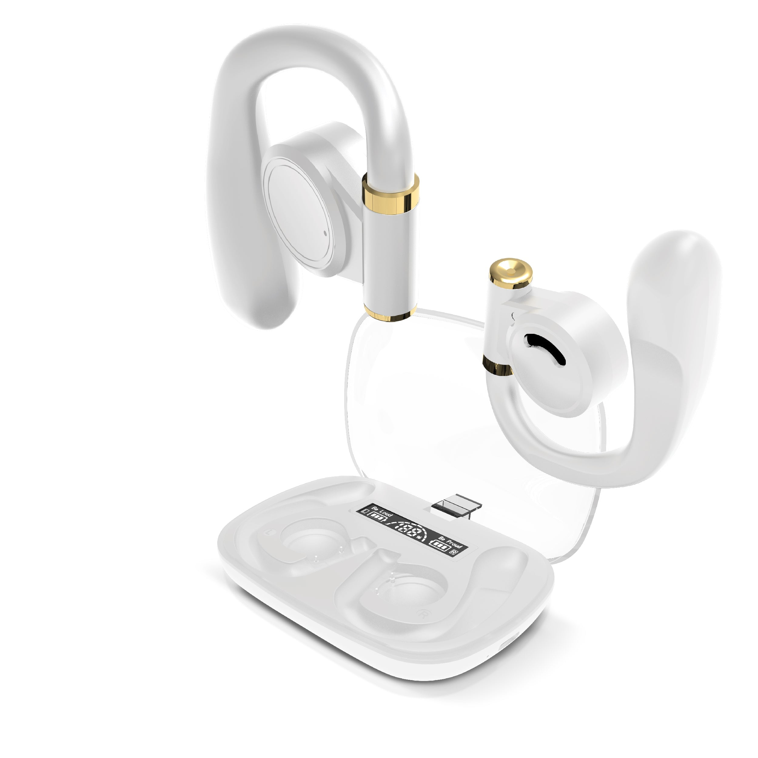 RCA Wave-68 True Wireless Earbuds, 20H Playtime, Hi-Res Audio, White