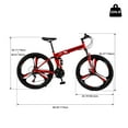 thumbnail image 3 of Ktaxon 26 inch 21 Speeds Folding Mountain Bike High Carbon Steel, for Adults Men Women, Red, 3 of 7