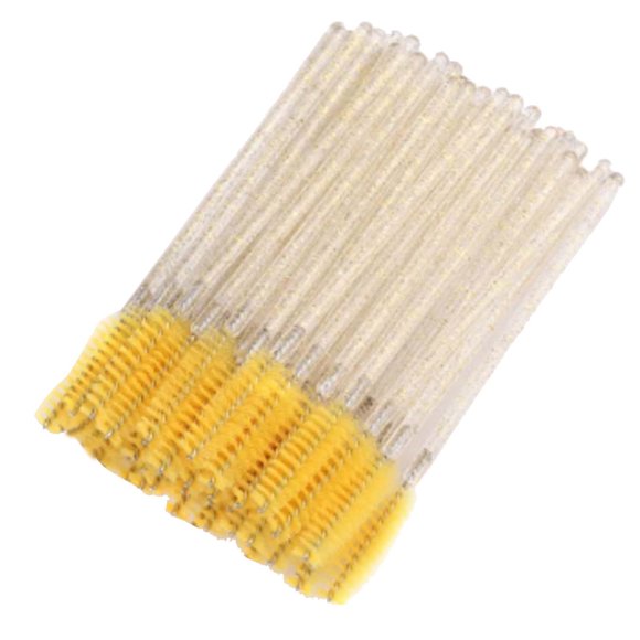 Cepillo de pestañas desechable con varita de cristal, peine pequeño para pestañas, rizador de pestañas en espiral, cepillo de maquillaje, herramientas de belleza portátiles.