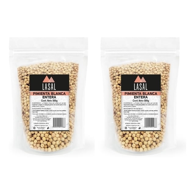 Pimienta Blanca Entera 500 Gramos 2 Piezas
