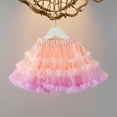 thumbnail image 2 of XXWXYD Girls Layered Tutu Skirt Rainbow Ruffle Ballet Skirt Fluffy Tulle Mini Dance Skirt Toddler Kids 𝖢arnival Dress Part𝗒, 2 of 3