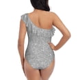 thumbnail image 5 of Sikiie GlitterSilver Print Women One Piece Swimsuits Tummy Control One Shoulder Bathing Suits Ruffle Swimwear, From S to XXL-X-Large, 5 of 6