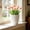 White, variant on Large Round Faux Woven Rattan Plastic Planter with Matching Drainage Tray, Breathable Shatterproof Flower Pot for Succulents Houseplants Indoor Decor, Dark Gray