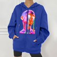 thumbnail image 2 of Chaqueta con capucha Punk suelta con cremallera y estampado de Halloween para mujer, abrigo, sudaderas con capucha, abrigo Pompotops qwe15552, 2 of 8