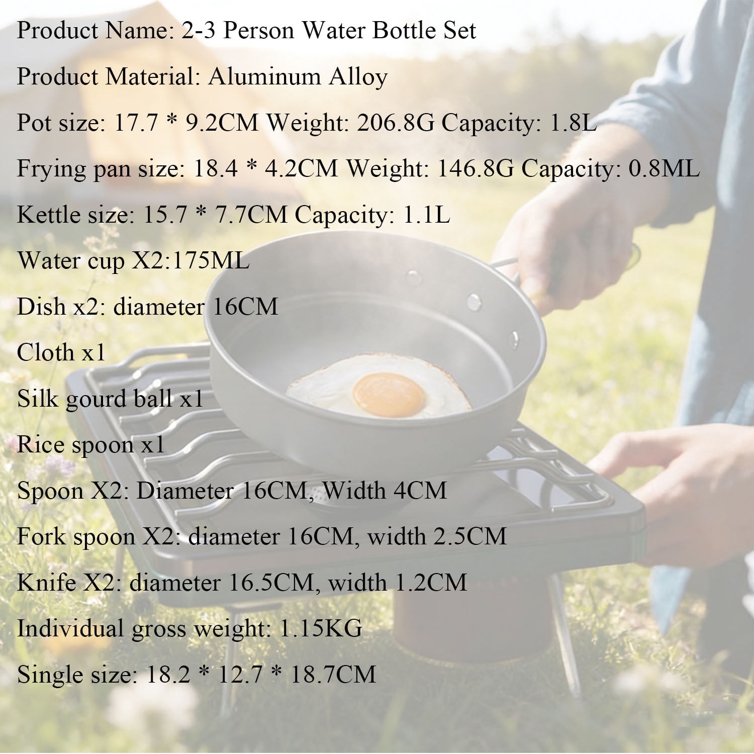 XINcc Camping Cookware Utensils Kitchen Supplies Outdoor Gear for Hiking Backpacking Car Camping Survival Kit 17pcs