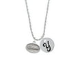 thumbnail image 2 of Delight Jewelry Silvertone Believe - Oval Seal Silvertone Script Initial Disc - Y - Charm Necklace, 20"+3", 2 of 4