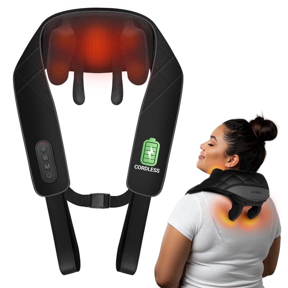 CuPiLo Neck Massager Shiatsu Neck and Back Massager with Heat, 6D Cordless Electric Deep Tissue Kneading Massage for Shoulder Leg Body Muscle Pain Relief