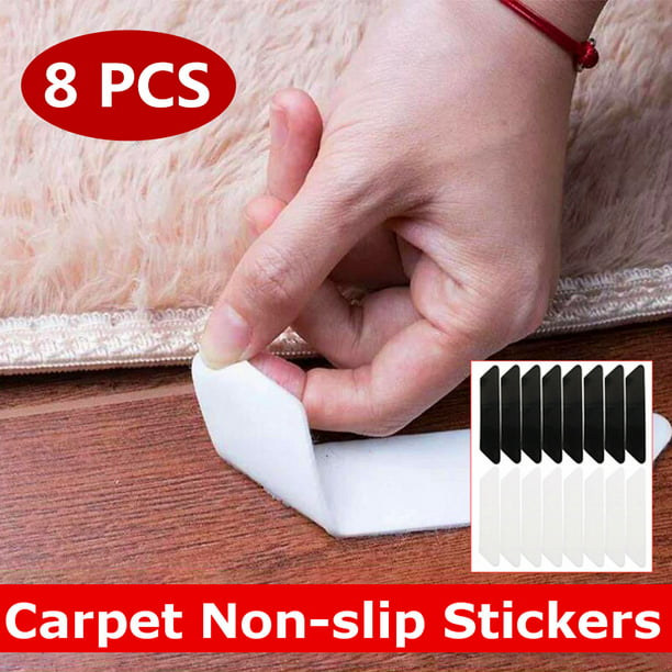 8 Pcs Rug Grippers Rug Pad Carpet Tape Pad Corner Stickers For