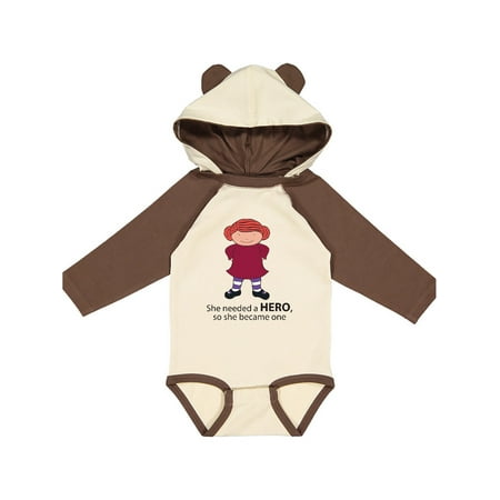 

Inktastic She Needed a Hero so She Became One Gift Baby Boy or Baby Girl Long Sleeve Bodysuit