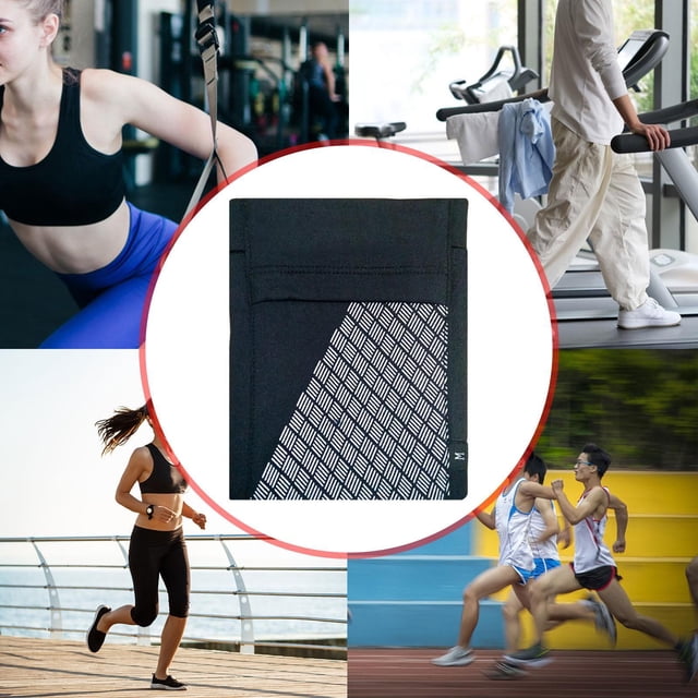 Bolsa para para teléfono, bolsa para correr, brazalete, cinturón, estuche de almacenamiento deportivo para entrenamiento, actividades al aire Negro