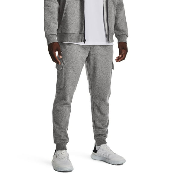 Men's Under Armour Rival Fleece Cargo Joggers Color: Castlerock Heather Size: L