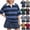 Blue, variant on HAJWOH Women's Rugby Shirt Striped Polo T-Shirts Back To School Short Sleeve Lapel Collar Tee Summer School Uniform