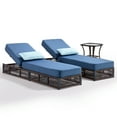 thumbnail image 4 of Opohoro 3-Pieces Adjustable Outdoor Rattan Wicker Chaise Lounge Set, Outdoor Reclining Chairs with Side Table for Garden Pool Backyard Deck, Blue, 4 of 12