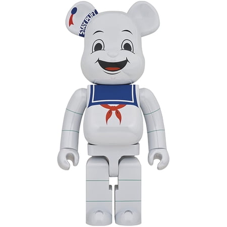 Medicom 1000% Berbrick Stay Puft Marshmallow Man White Chrome Collectible Figure
