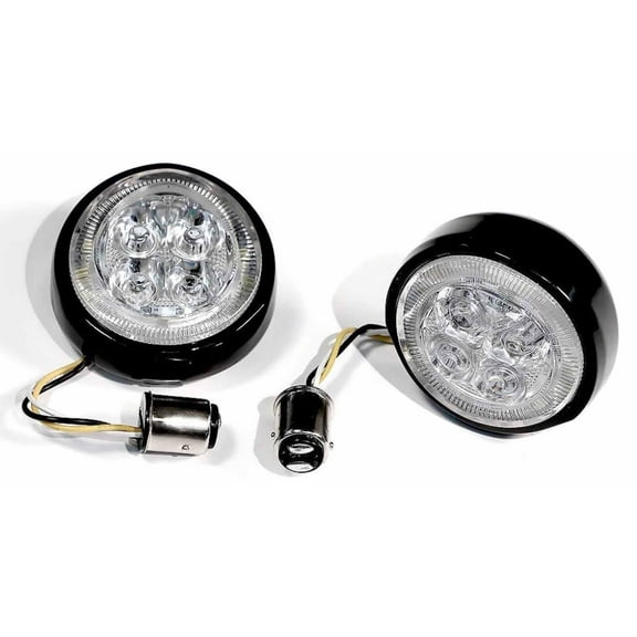 Ciro Fang Turn Signal Light Inserts Black w/Amber LED (45420)