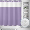 thumbnail image 3 of No Hook Shower Curtain, Pure Lavender Purple Shower Curtains for Bathroom with See Through Top Window, Modern Solid Color Minimalist Art Waterproof & Washable Bath Curtain Standard 72"x72", 3 of 9