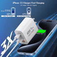 thumbnail image 4 of USB C Charger Block,40W Type C Charger Fast Charging Block, 4-Port PD+QC Power Adapter Multiport Brick Type C Box Compatible with iPhone 17/16/15/14/13/12/11/Pro Max/XS/XR/8/7,Cellphones,White, 4 of 6
