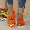 thumbnail image 3 of IUJSOY Open Toe Slippers for Women Indoor Plush Pumpkin Slip on Slides Shoes Casual House Slippers, 3 of 9